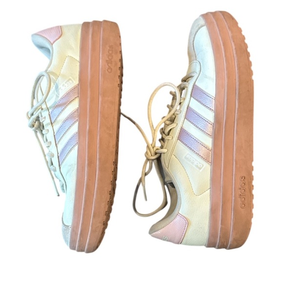 Adidas VL Court Ivory/Sandy Pink Platform  Sneakers Size 9 - Picture 5 of 15